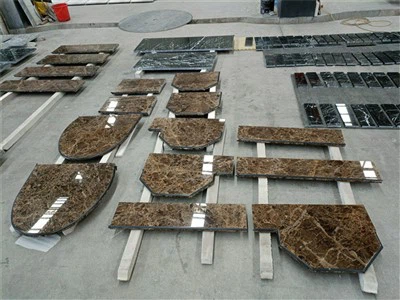 Meja Marmer Coklat Tua