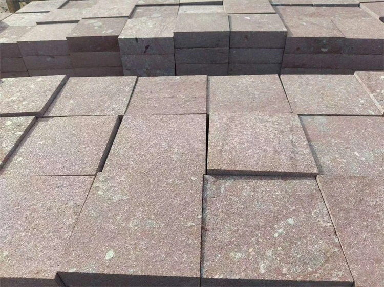 Red porphyry flamed tiles Red porphyry flamed tiles